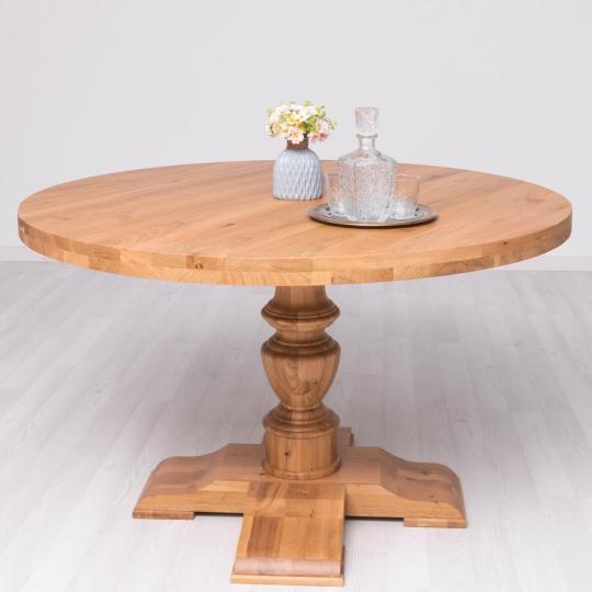 klasicky okruhly dreveny stol stredomorsky country hnedy jedalen kuchyna ovalny rustikalny vidiecky provence provensalsky vintage dreveny stol lameridiana bytovy dizajn obchod.jpg